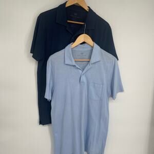 Mack Weldon Polo Bundle Men’s Medium Blue & Navy Nautical NormCore Lightweight